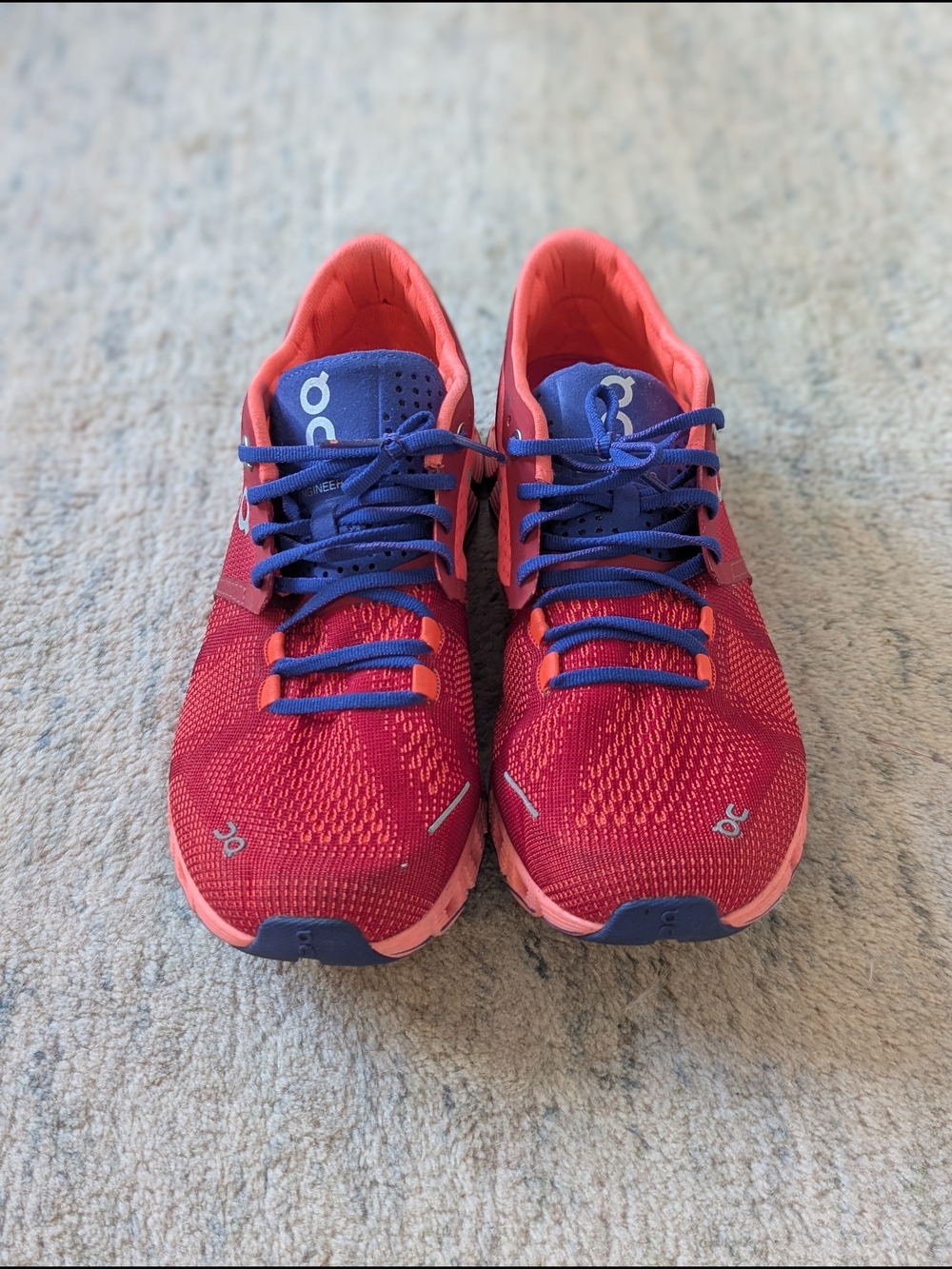 On Running Women's Red and Blue Cloudflow Sneakers - Picture 2 of 9